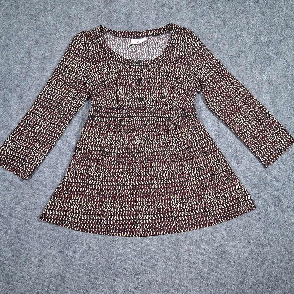 Two Hearts Maternity Allover Print 3/4 Length Sleeve Top Size M